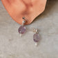 925 Sterling Silver Amethyst Tumble Pearl Ball Studs