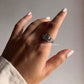 Labradorite Vintage Goth Style Checker Board Cut 925 Sterling Silver Ring