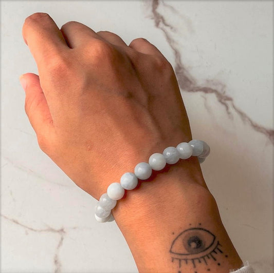 AAA Aquamarine Natural Crystal Bracelet 8MM