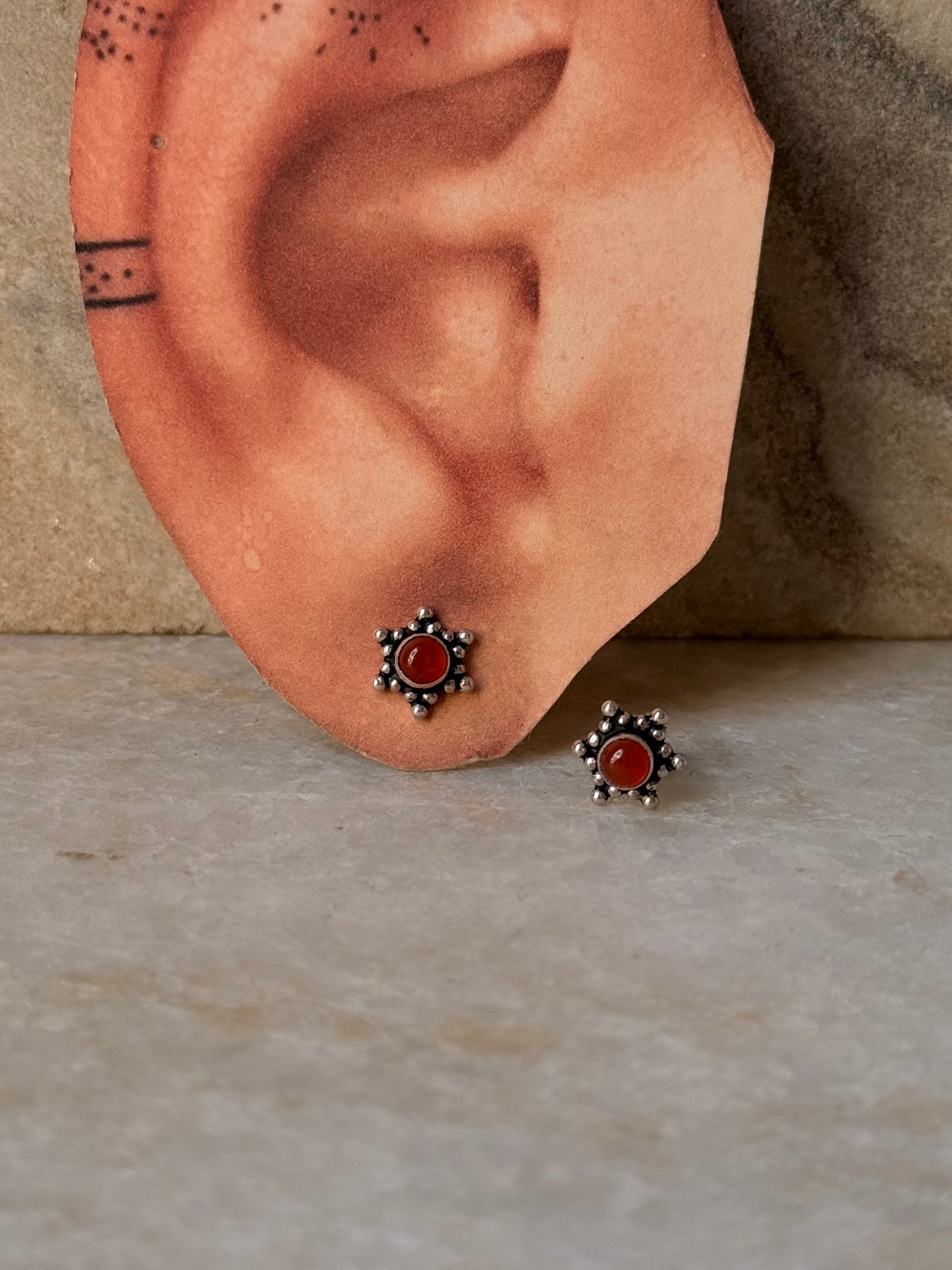 Carnelian Rawa 925 Sterling Silver Earrings