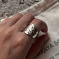 Elegant hammered chunky silver ring design