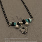 925 Sterling Silver Black Tourmaline & Turquoise Mangalsutra
