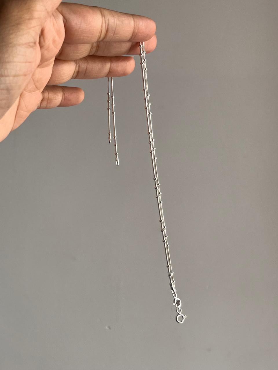 Handcrafted Chelsi snake dot anklet in sterling silver 925