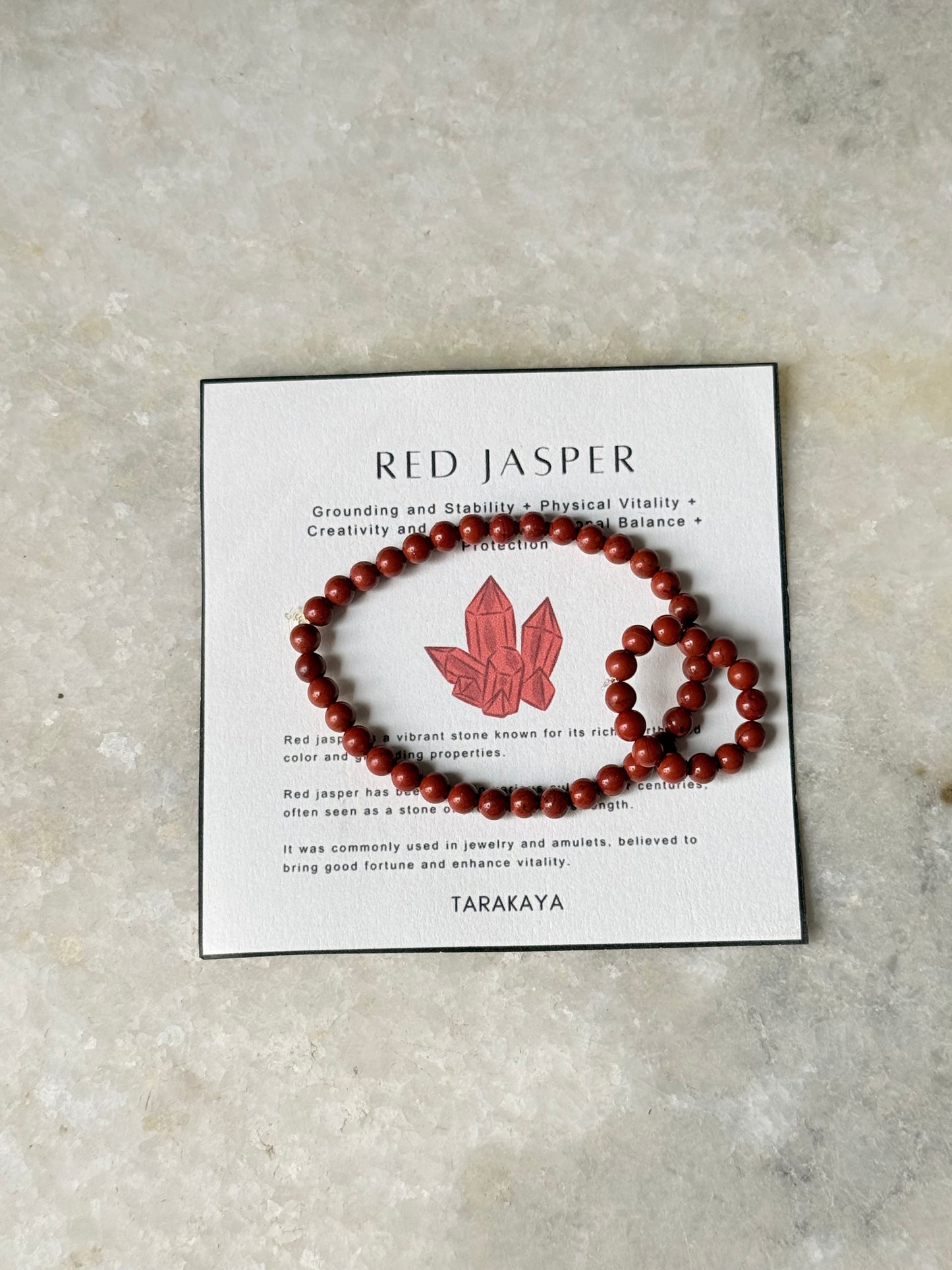 Natural Crystal Red Jasper 4mm Stretchy Rings & Bracelet