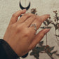 Elegant Boho Crown Silver Stack Ring