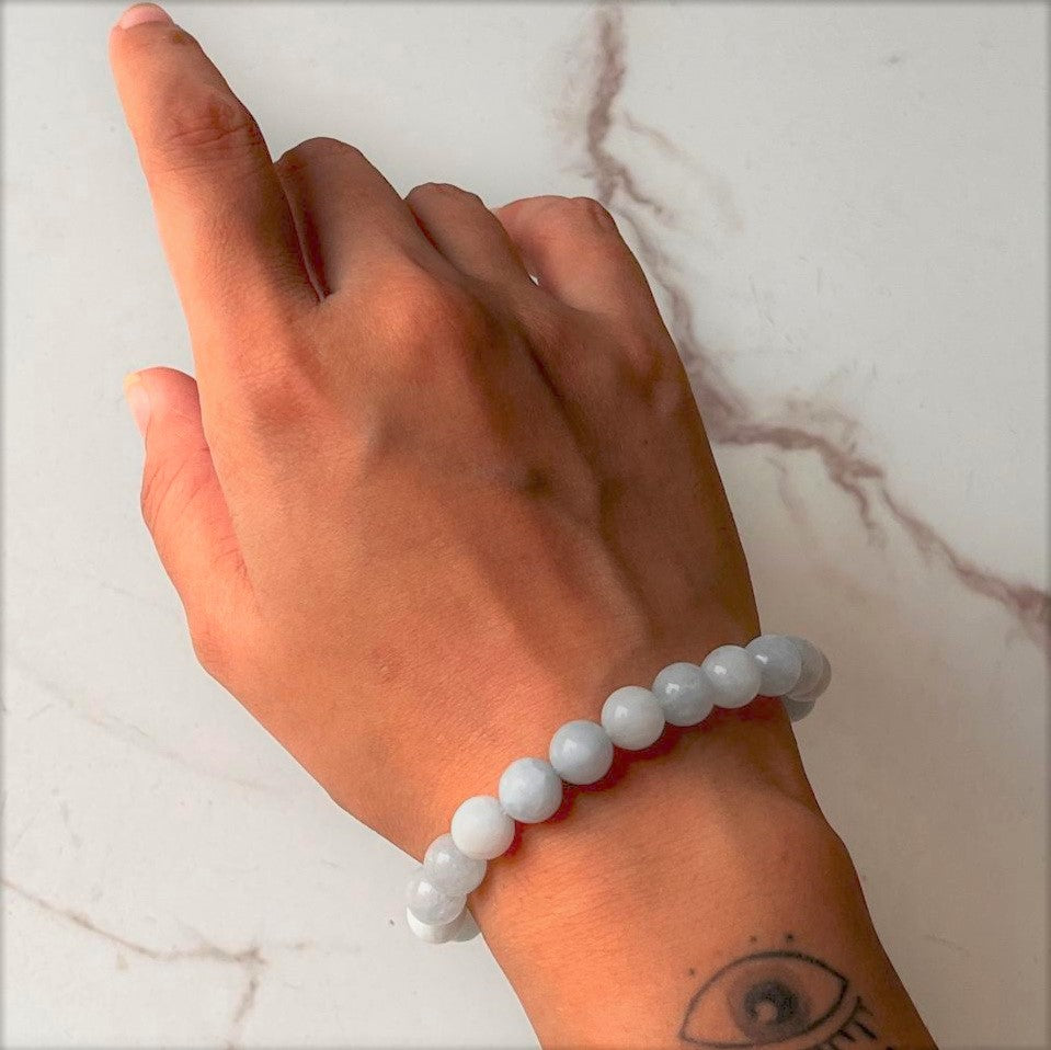 Genuine AAA Aquamarine 8MM Crystal Bracelet
