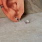 925 Sterling Silver Amethyst Croissant Huggies/ Hoops Earrings