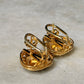 925 Sterling Silver Gold Plated Antique Moissanite Polki Green Kundan Triangle Studs Earrings