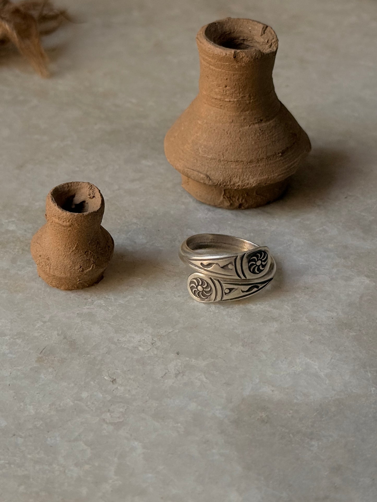 925 Sterling Silver Bohemian Hill Tribe Sun Engraved Handcrafted Adjustable Ring