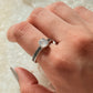925 Sterling Silver Rainbow Moonstone Square Heart Band Ring