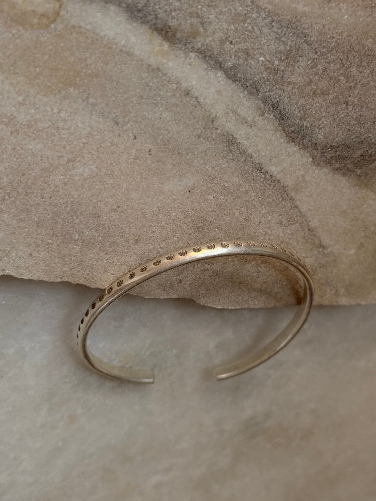925 Sterling Silver Antique Hill Tribe Floral Handcrafted Adjustable Kada