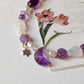 Amethyst moon and star charm bracelet in sterling silver