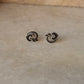 925 Sterling Silver Antique Plain Oxidised Boho Studs Earrings