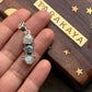 925 Sterling Silver Blue Topaz, Moonstone Raw Cluster Handcrafted One of a Kind Pendant
