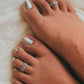 Delicate roses band toe ring in high-quality pure silver