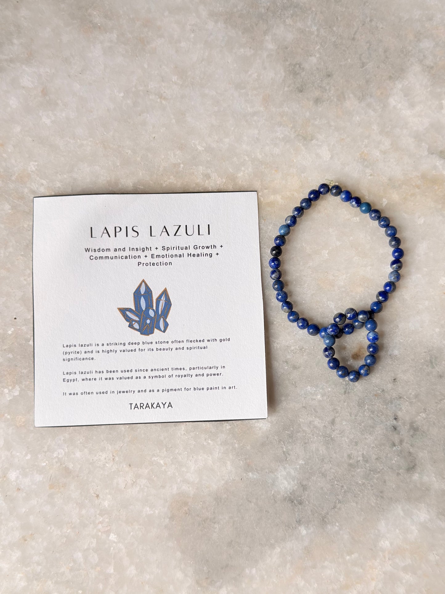 Natural Crystal Lapis Lazuli 4mm Stretchy Rings & Bracelet