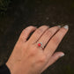 925 Sterling Silver Red Coral Boho Ring