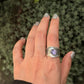 925 Sterling Silver Amethyst Textured Rustic Statement Handcrafted Ring