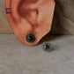 925 Sterling Silver Malachite Flower Earrings
