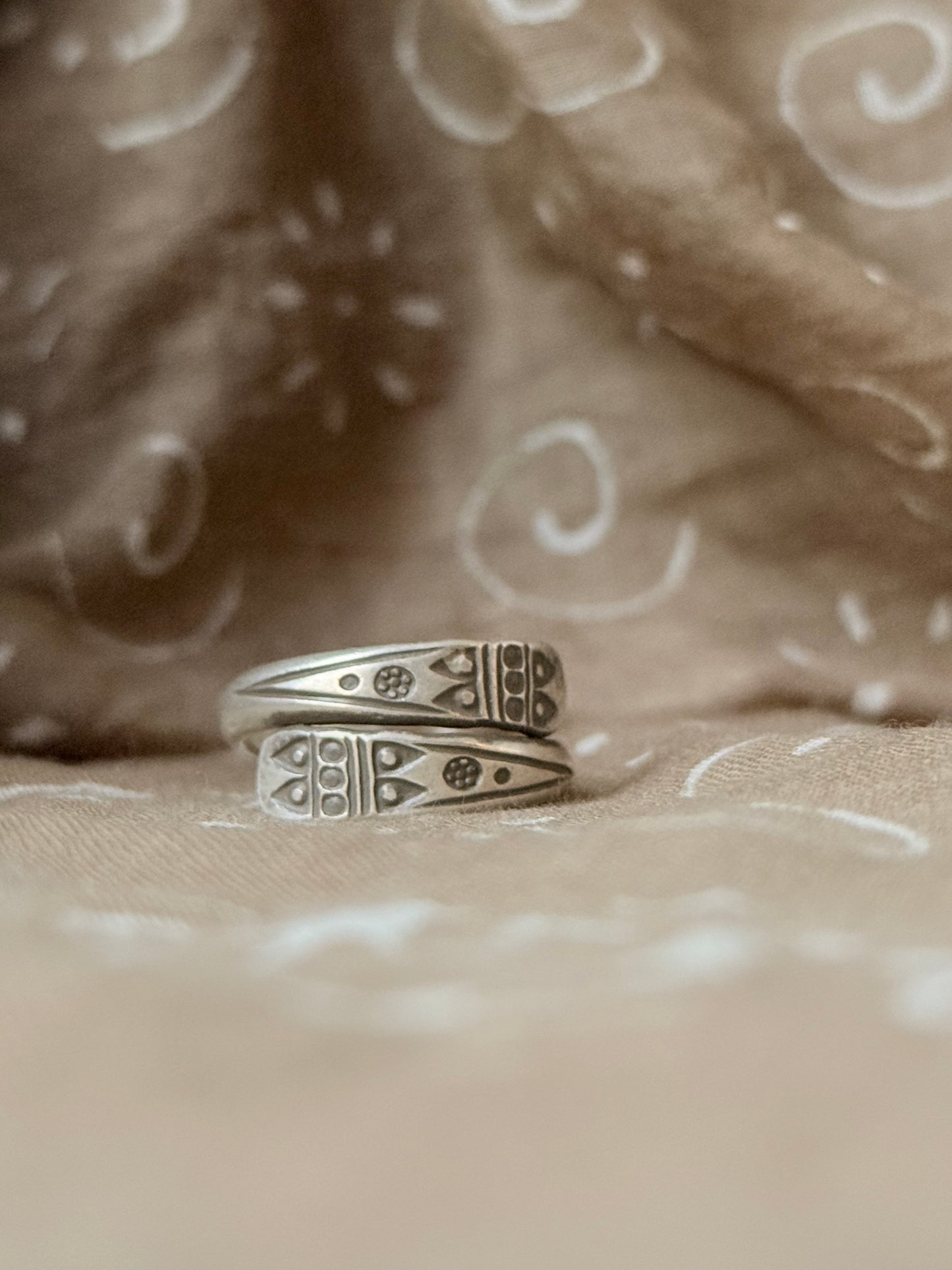 925 Sterling Silver Bohemian Hill Tribe Handcrafted Spirit Trail Adjustable Ring