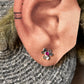 Ruby Lab Grown Flower 925 Sterling Silver Studs