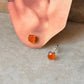 925 Sterling Silver Carnelian Round Studs 6mm Earrings