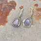 925 Sterling Silver Purple Geode Shiney Wire Wrap Gothic Handcrafted Hook Earrings
