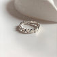 Simple heart band silver ring with delicate design