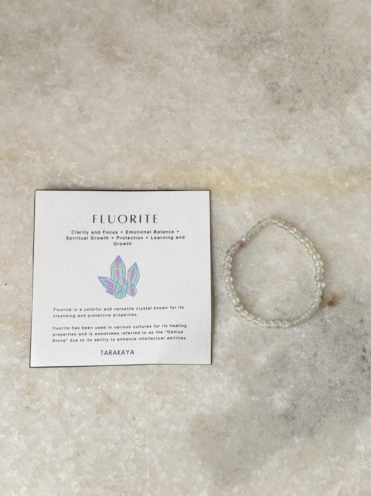 Natural Crystal Fluorite Bracelet 4MM