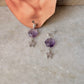 925 Sterling Silver Amethyst Floral Charm Butterfly Handcrafted Studs