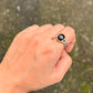 925 Sterling Silver Black Onyx Cuban Link Band Unisex  Ring