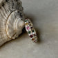 925 Sterling Silver Natural Multi Tourmaline Faceted Eternity White Band Ring