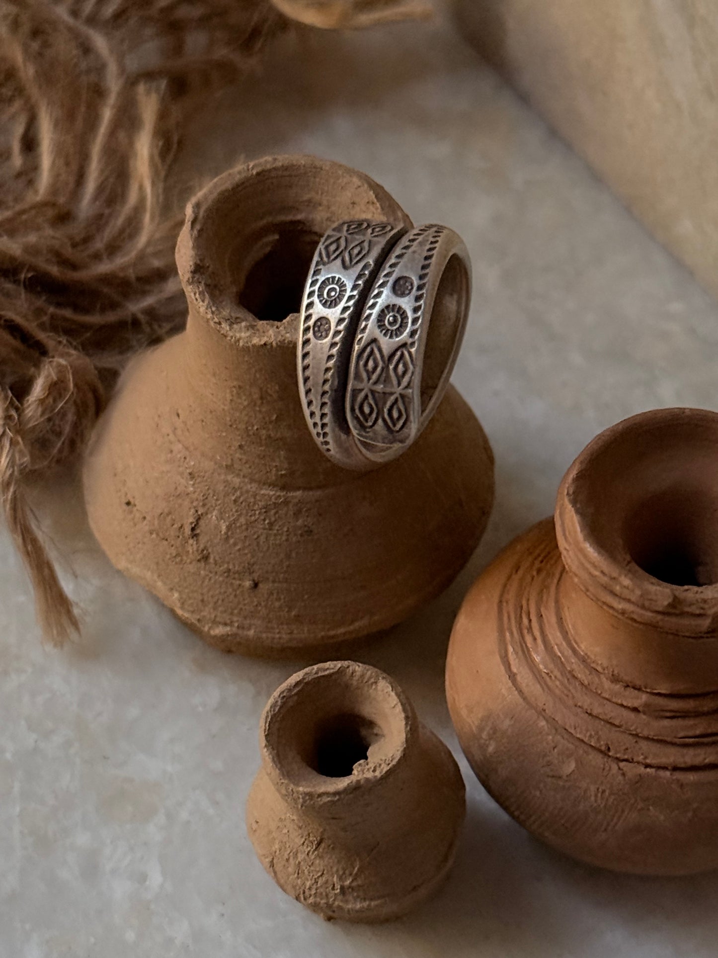 925 Sterling Silver Bohemian Hill Tribe Handcrafted Adjustable Ring