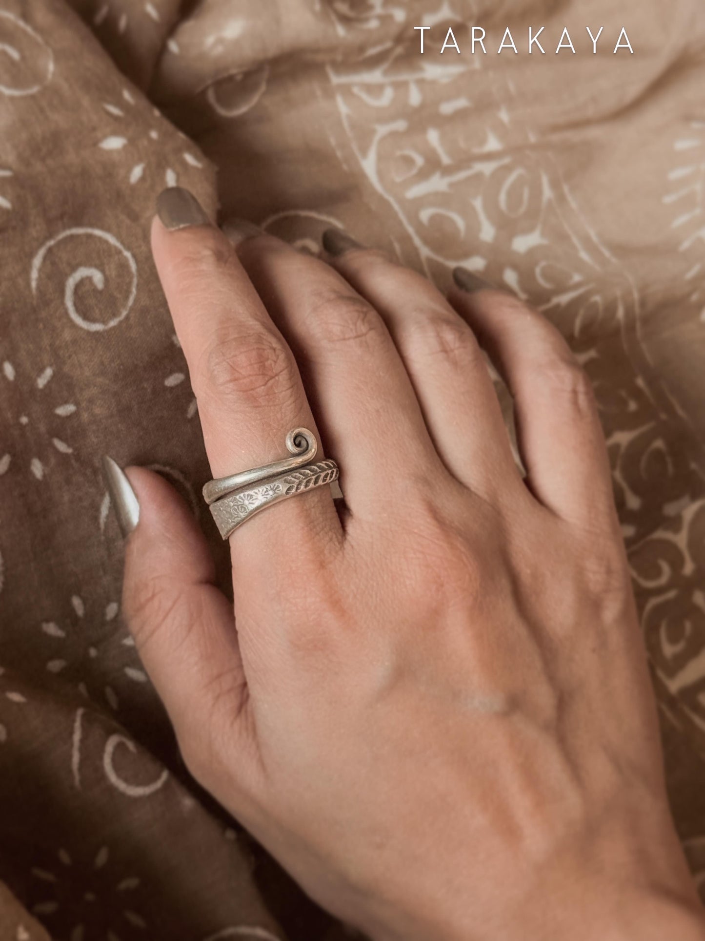 925 Sterling Silver Bohemian Hill Tribe Earth Song Spiral Handcrafted Adjustable Ring