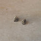 925 Sterling Silver Antique Plain Oxidised Boho Studs Earrings