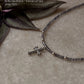 925 Sterling Silver Iolite Box 2mm Vintage Cross Charm Handcrafted Necklace
