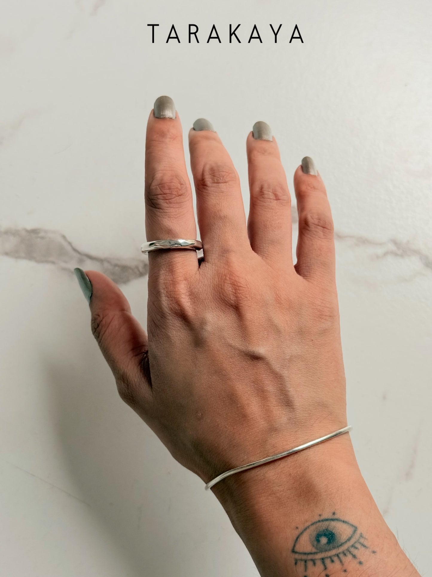 925 Sterling Silver Thick Molten Textured Stack Band Unisex Ring