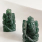 Green jade Ganesh Ji sculpture with intricate hand-carving