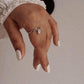 Sterling Silver 925 Ring with Moonstone Crown Pear Design