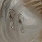 925 Sterling Silver Clear Quartz Drop Carved Charm Silver Floral Hook Handcrafted Earrings