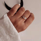 Handcrafted Moonstone Crescent Moon Adjustable Silver Ring