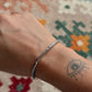 925 Sterling Silver Antique Hill Tribe Handcrafted Evil Eye  Adjustable Kada