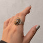 925 Sterling Silver Tiger Eye Oval Boho Statement Ring