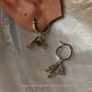 925 Sterling Silver Turquoise, Hill Tribe, Paper Clip Hoops Earrings