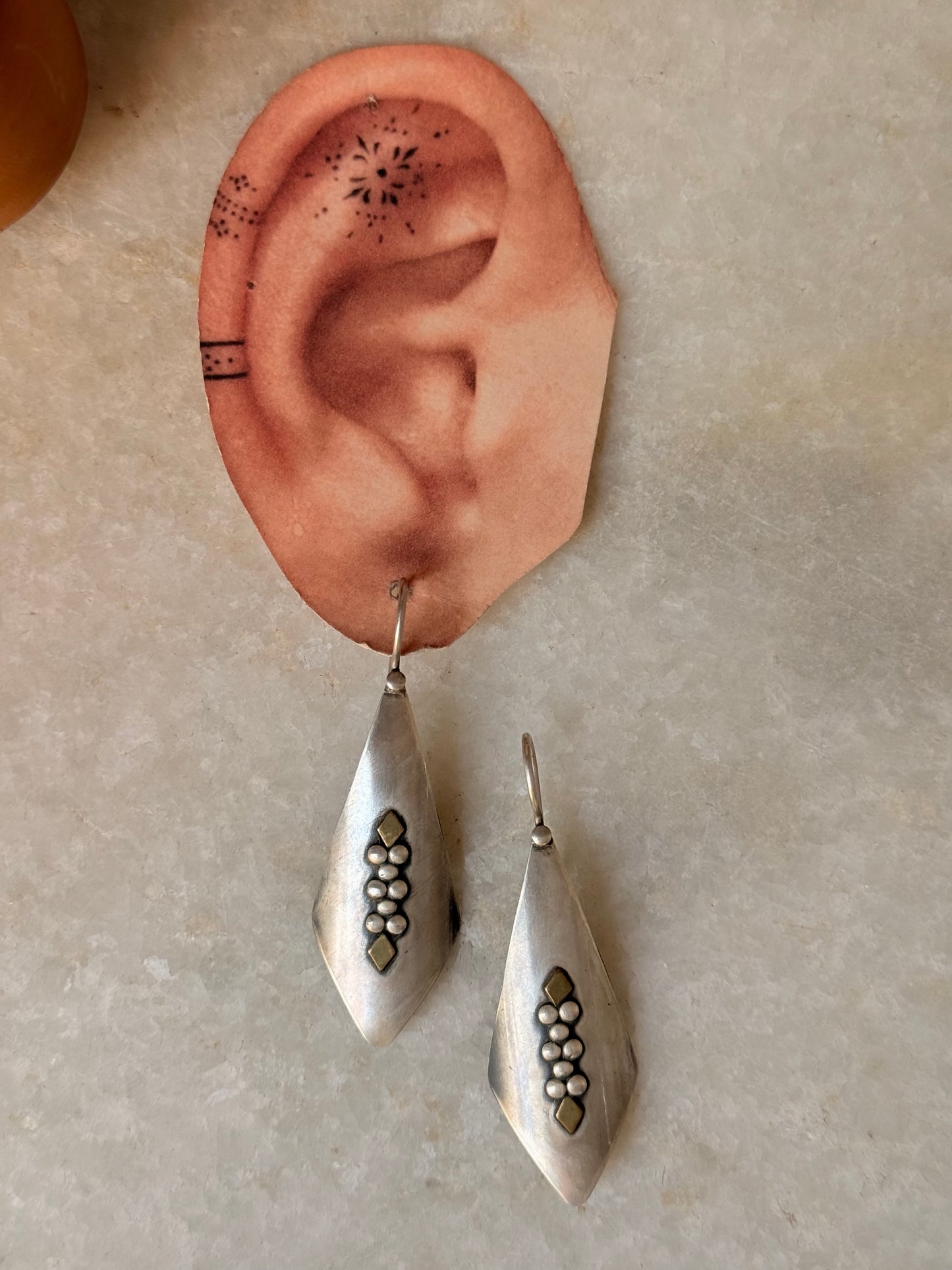 925 Sterling Silver Tribal Hill Tribe Handcrafted Rawa Hook Earrings