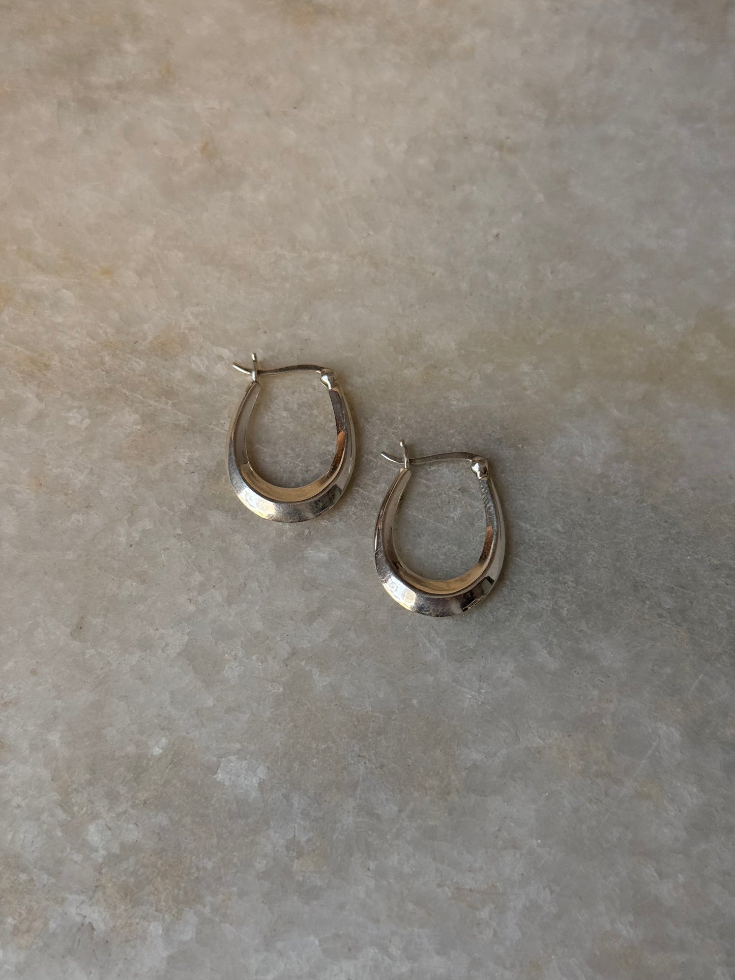 925 Sterling Silver Chunky Italian U Hoops Earrings