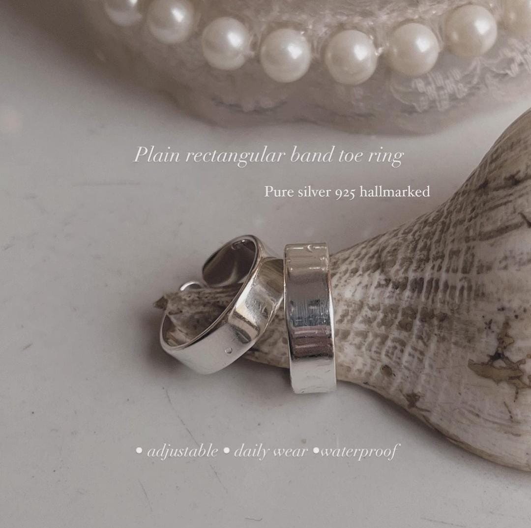 Sterling Silver Rectangular Toe Ring