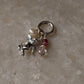 925 Sterling Silver Cherub Angel charm with clear quartz heart and pearl, chain not included.