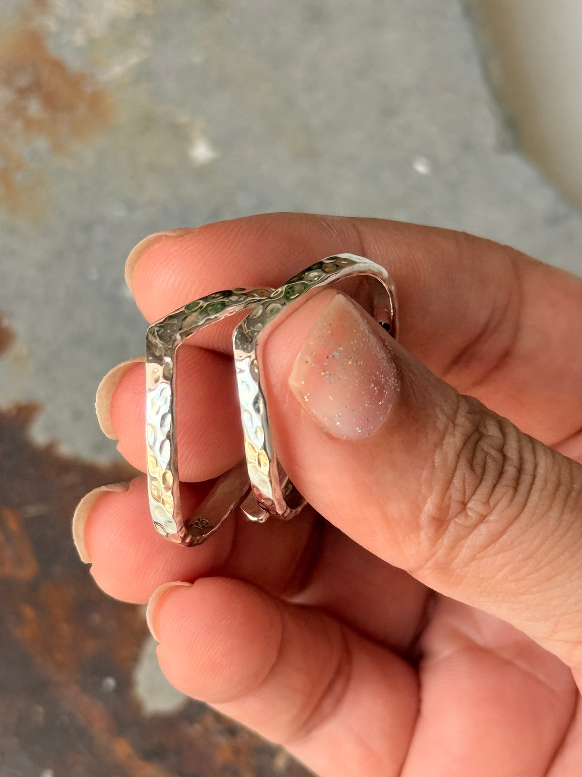 925 Sterling Silver V Hammered Thumb Sturdy Daily Wear Pure Big Toe Ring