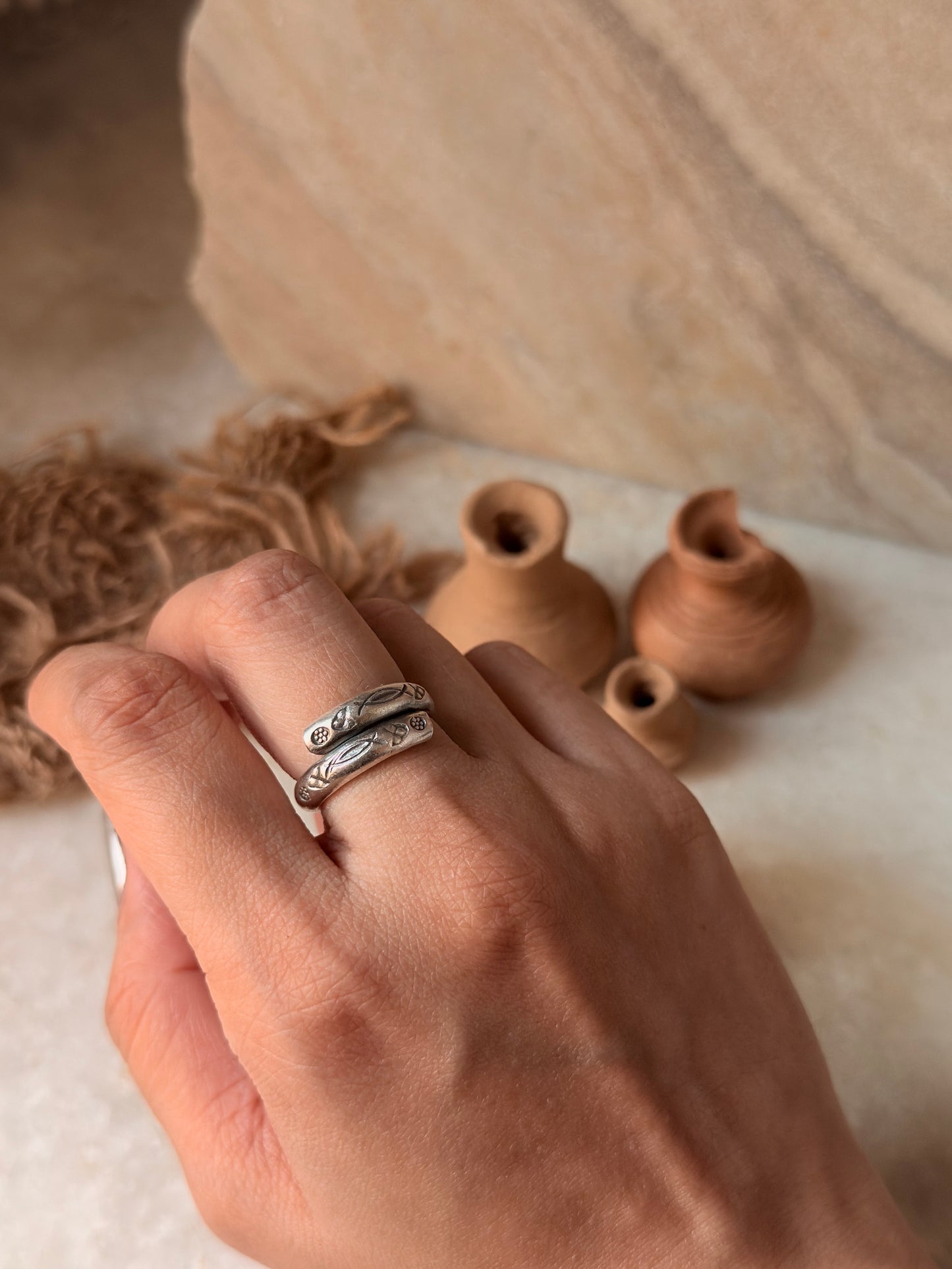 925 Sterling Silver Bohemian Hill Tribe Handcrafted Adjustable Ring